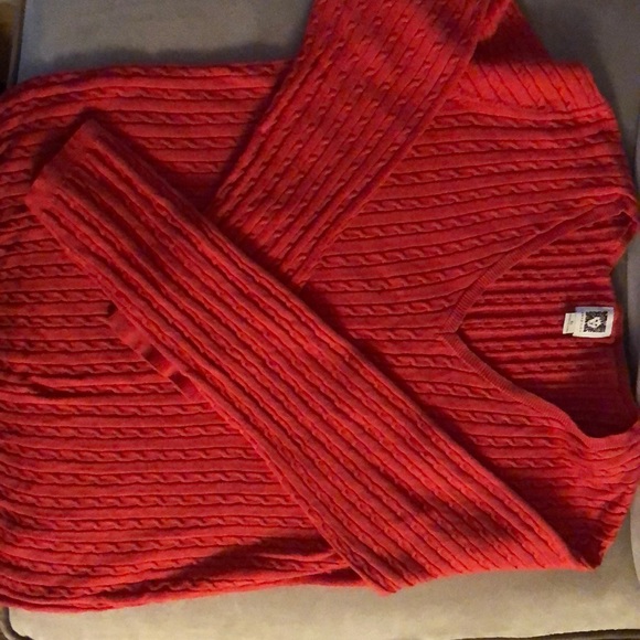Αnne Klein cable knit v-neck/orange/ size XL - Picture 5 of 5